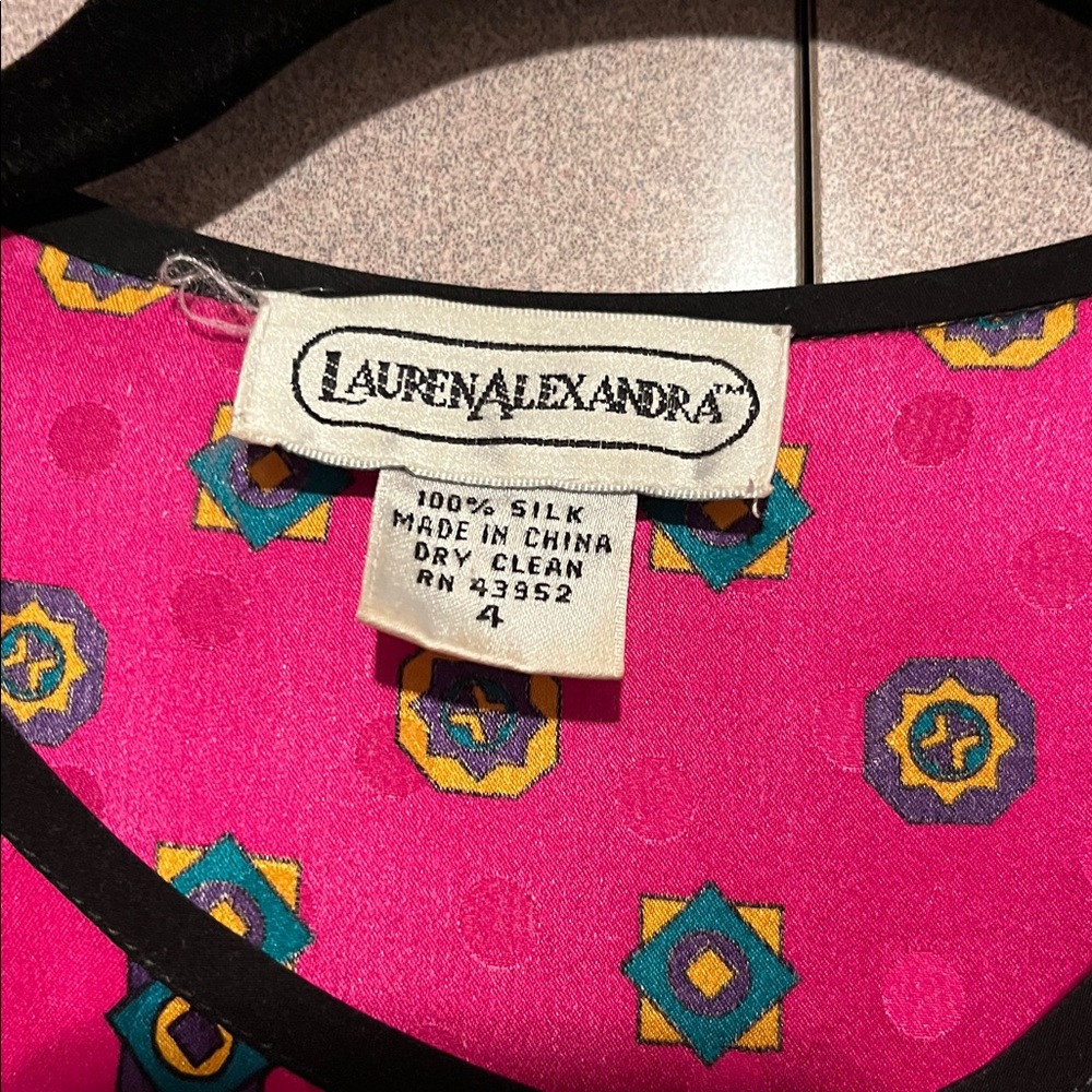 Colorful Geometric Button-Up Blouse - Picture 2 of 3